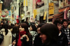 A crowded Tokyo street, Japan