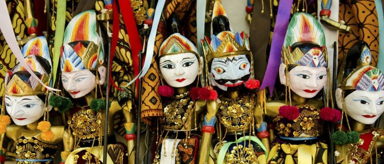 Traditional Indonesian puppets, Bali, Indonesia